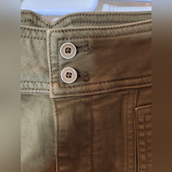 Pilcro And The Letterpress Anthropologie Olive Green High Rise Booycut Trousers - Picture 4 of 13